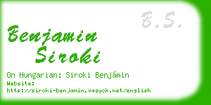 benjamin siroki business card