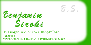 benjamin siroki business card